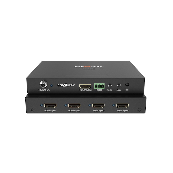 Bzbgear 4x1 1080P FHD HMDI Switcher Scaler and MultiViewer with IR/RS232 BG-MV41A - main